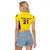 Sweden Rugby Custom Raglan Cropped T Shirt Three Crowns of Sweden Gold Pattern - Wonder Print Shop