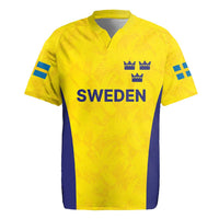 Sweden Rugby Custom Rugby Jersey Three Crowns of Sweden Gold Pattern - Wonder Print Shop