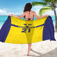 Sweden Rugby Custom Sarong Three Crowns of Sweden Gold Pattern - Wonder Print Shop
