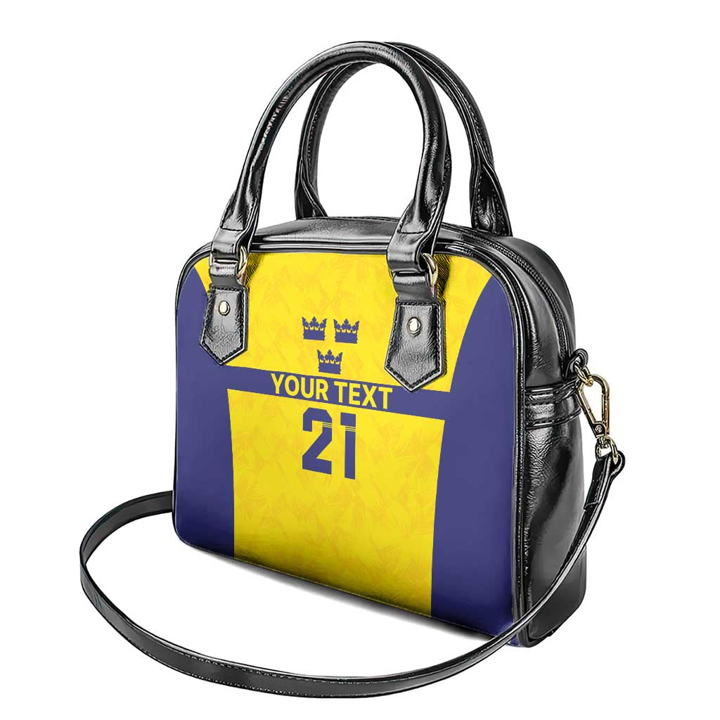 Sweden Rugby Custom Shoulder Handbag Three Crowns of Sweden Gold Pattern