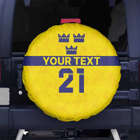 Sweden Rugby Custom Spare Tire Cover Three Crowns of Sweden Gold Pattern - Wonder Print Shop