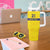 Sweden Rugby Custom Tumbler With Handle Three Crowns of Sweden Gold Pattern - Wonder Print Shop