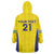 Sweden Rugby Custom Wearable Blanket Hoodie Three Crowns of Sweden Gold Pattern - Wonder Print Shop