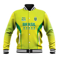 Custom Brazil World Football Legacy Baseball Jacket 5 Times History Champions - Wonder Print Shop