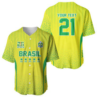 Custom Brazil World Football Legacy Baseball Jersey 5 Times History Champions - Wonder Print Shop