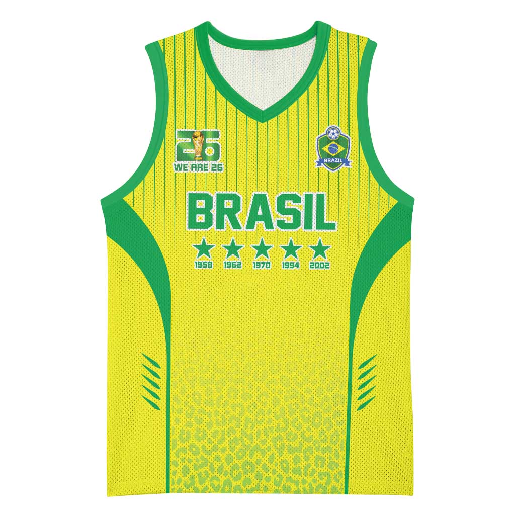 Custom Brazil World Football Legacy Basketball Jersey 5 Times History Champions - Wonder Print Shop