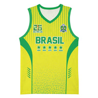 Custom Brazil World Football Legacy Basketball Jersey 5 Times History Champions - Wonder Print Shop