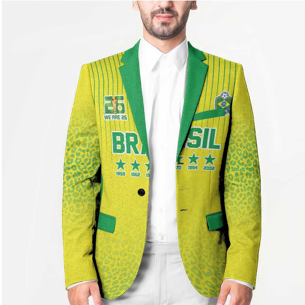 Custom Brazil World Football Legacy Blazer 5 Times History Champions - Wonder Print Shop