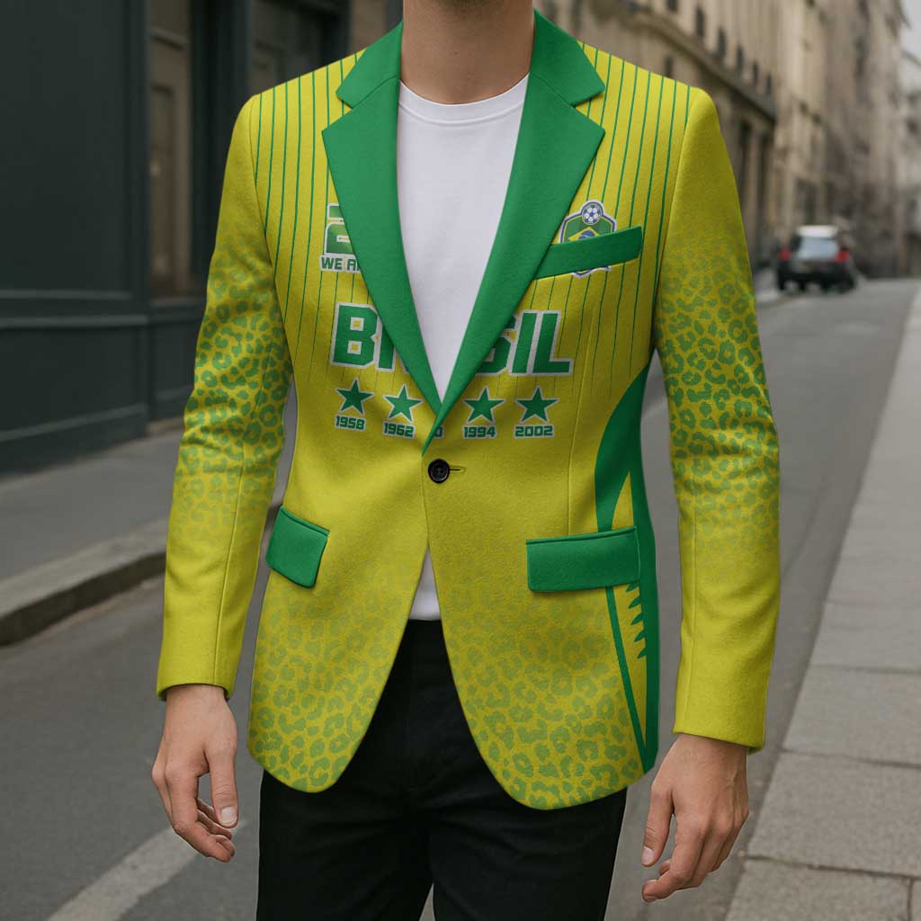 Custom Brazil World Football Legacy Blazer 5 Times History Champions - Wonder Print Shop