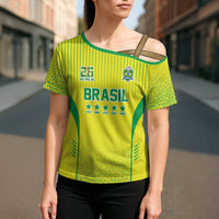 Custom Brazil World Football Legacy Cross Shoulder Shirt 5 Times History Champions - Wonder Print Shop