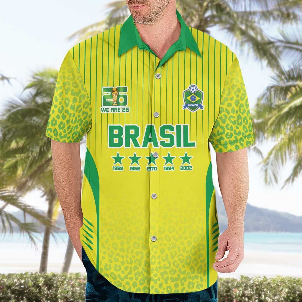 Custom Brazil World Football Legacy Hawaiian Shirt 5 Times History Champions - Wonder Print Shop