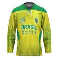 Custom Brazil World Football Legacy Hockey Jersey 5 Times History Champions - Wonder Print Shop