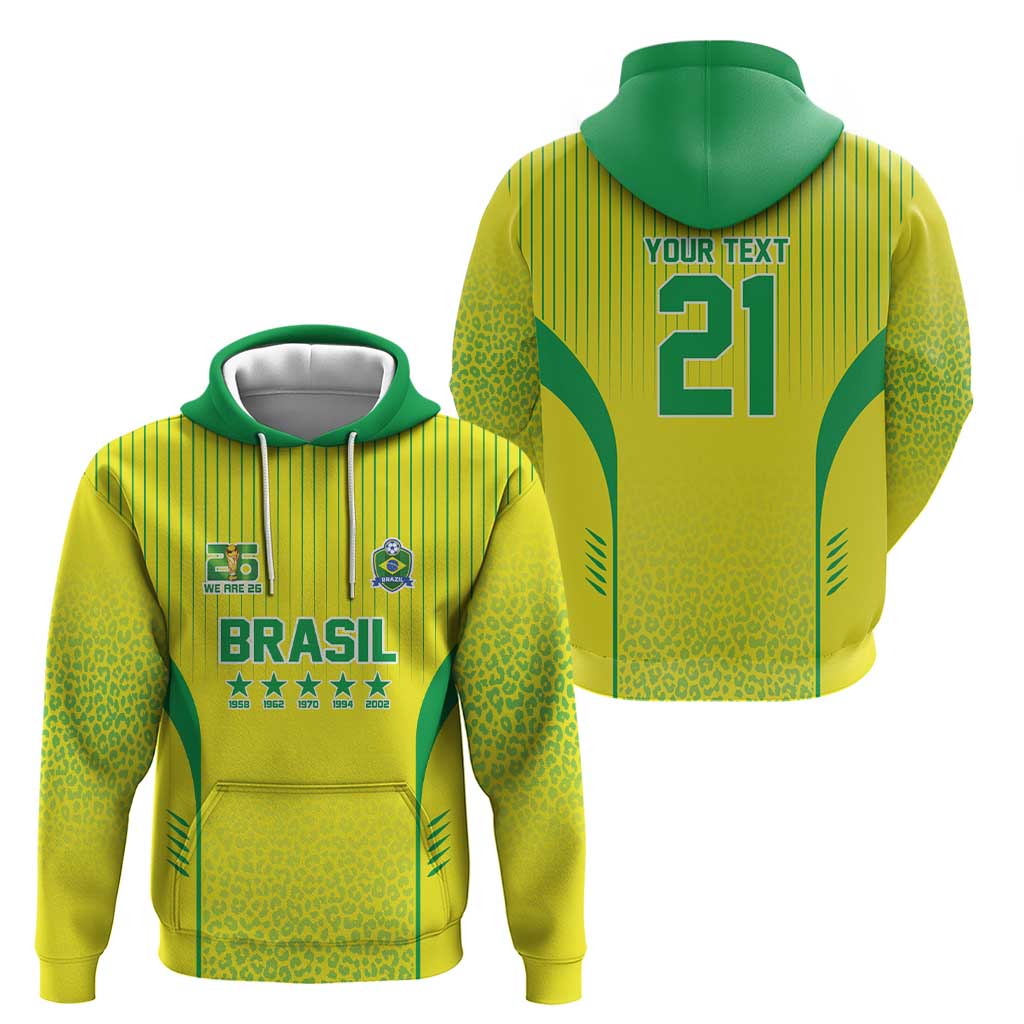 Custom Brazil World Football Legacy Hoodie 5 Times History Champions - Wonder Print Shop