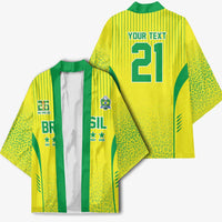 Custom Brazil World Football Legacy Kimono 5 Times History Champions - Wonder Print Shop