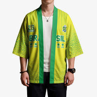 Custom Brazil World Football Legacy Kimono 5 Times History Champions - Wonder Print Shop