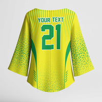 Custom Brazil World Football Legacy Kimono Sleeve Blouse 5 Times History Champions - Wonder Print Shop