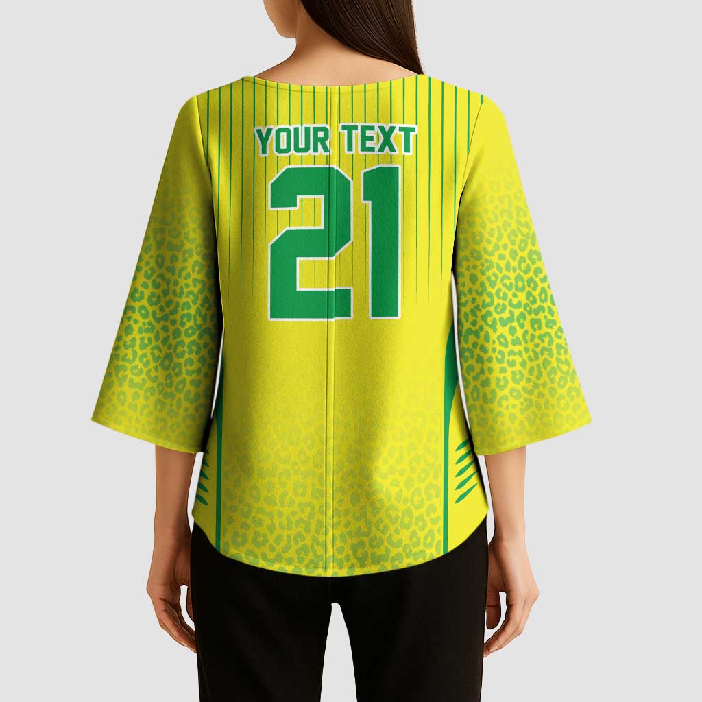 Custom Brazil World Football Legacy Kimono Sleeve Blouse 5 Times History Champions - Wonder Print Shop