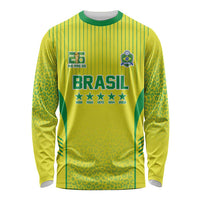 Custom Brazil World Football Legacy Long Sleeve Shirt 5 Times History Champions - Wonder Print Shop