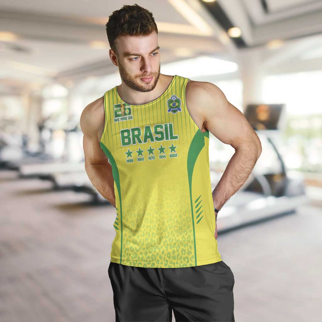 Custom Brazil World Football Legacy Men Tank Top 5 Times History Champions - Wonder Print Shop