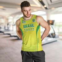 Custom Brazil World Football Legacy Men Tank Top 5 Times History Champions - Wonder Print Shop