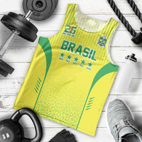 Custom Brazil World Football Legacy Men Tank Top 5 Times History Champions - Wonder Print Shop
