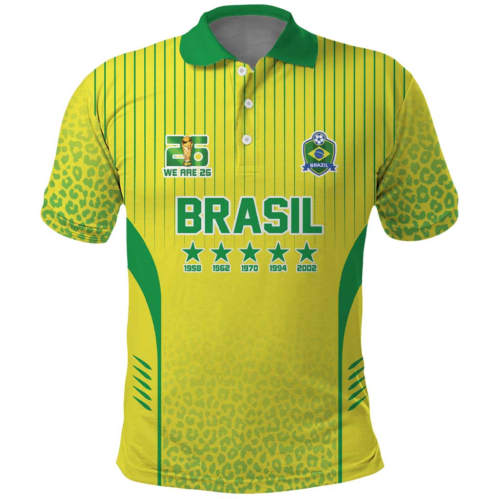 Custom Brazil World Football Legacy Polo Shirt 5 Times History Champions - Wonder Print Shop