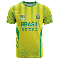 Custom Brazil World Football Legacy T Shirt 5 Times History Champions - Wonder Print Shop