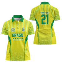 Custom Brazil World Football Legacy Women Polo Shirt 5 Times History Champions - Wonder Print Shop
