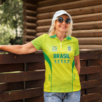 Custom Brazil World Football Legacy Women Polo Shirt 5 Times History Champions - Wonder Print Shop