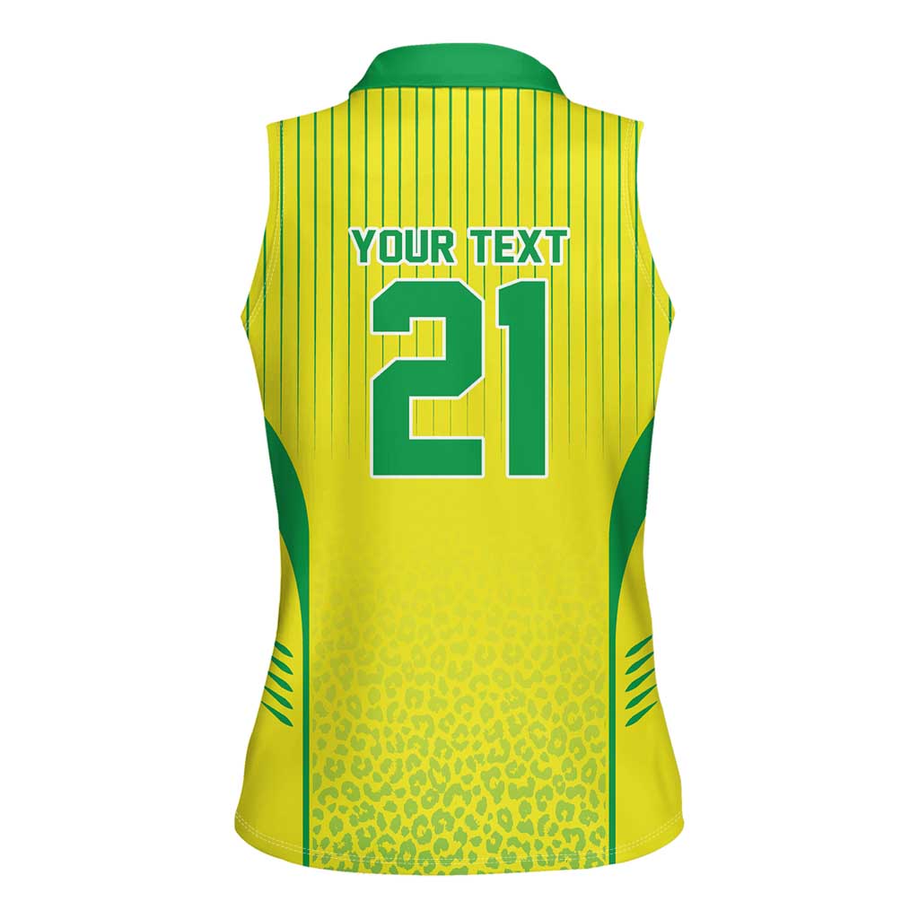 Custom Brazil World Football Legacy Women Sleeveless Polo Shirt 5 Times History Champions - Wonder Print Shop
