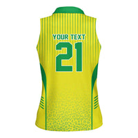 Custom Brazil World Football Legacy Women Sleeveless Polo Shirt 5 Times History Champions - Wonder Print Shop