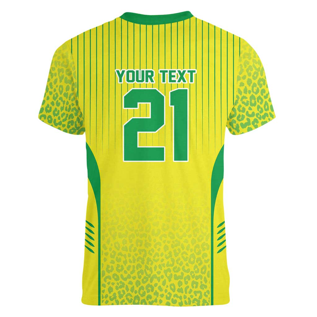 Custom Brazil World Football Legacy Women V-Neck T-Shirt 5 Times History Champions - Wonder Print Shop
