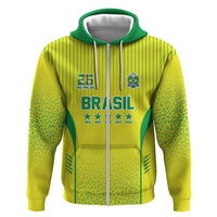 Custom Brazil World Football Legacy Zip Hoodie 5 Times History Champions - Wonder Print Shop