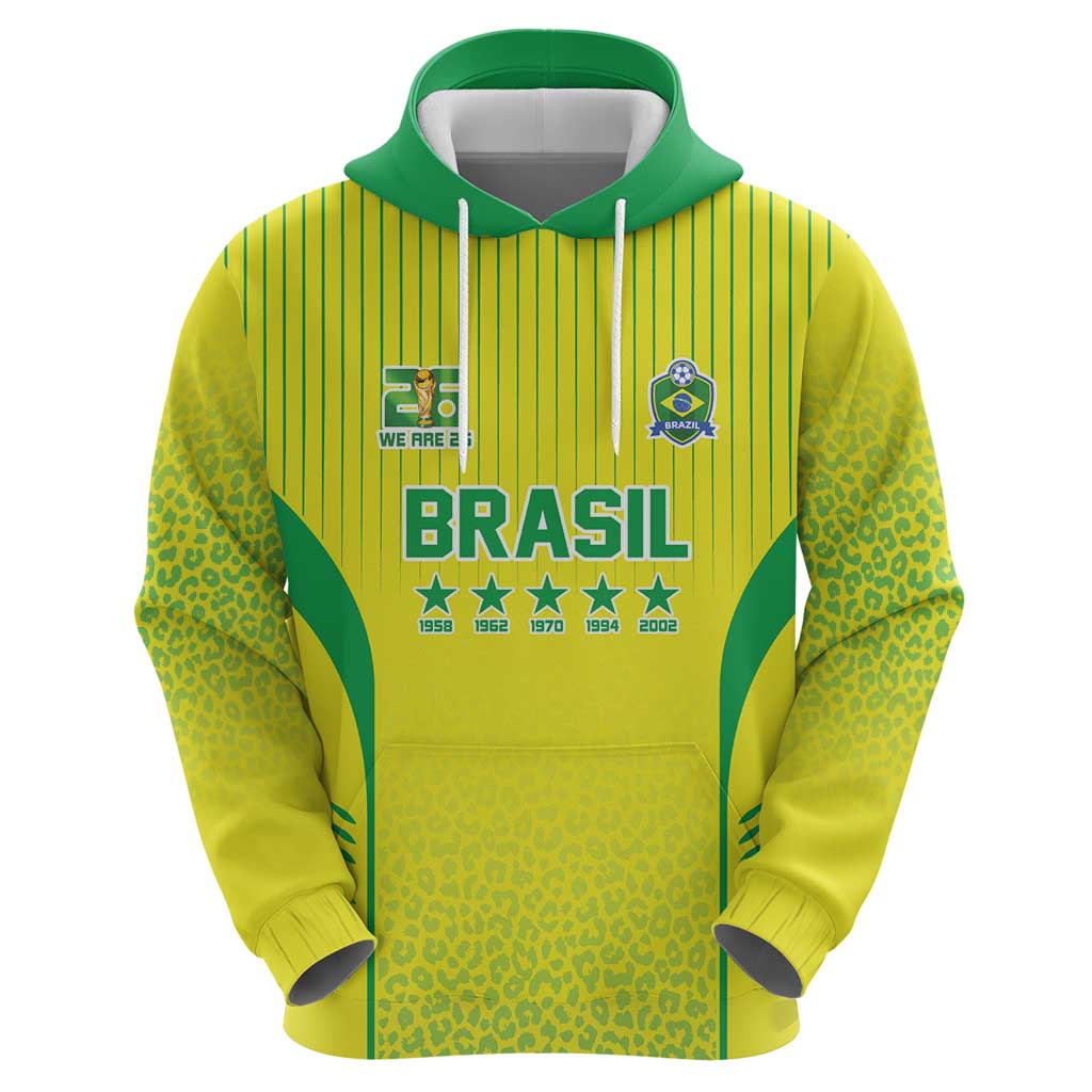 Custom Brazil World Football Legacy Zip Hoodie 5 Times History Champions - Wonder Print Shop