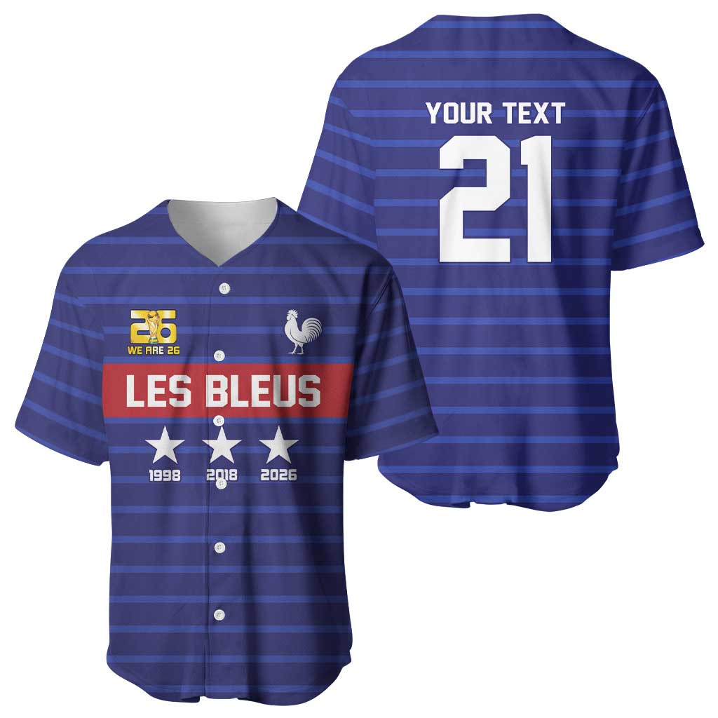 Custom France WC26 Future Champions Baseball Jersey Past Champions Future Legends - Wonder Print Shop