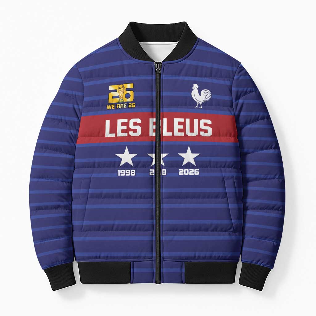 Custom France WC26 Future Champions Bomber Puffer Jacket Past Champions Future Legends - Wonder Print Shop
