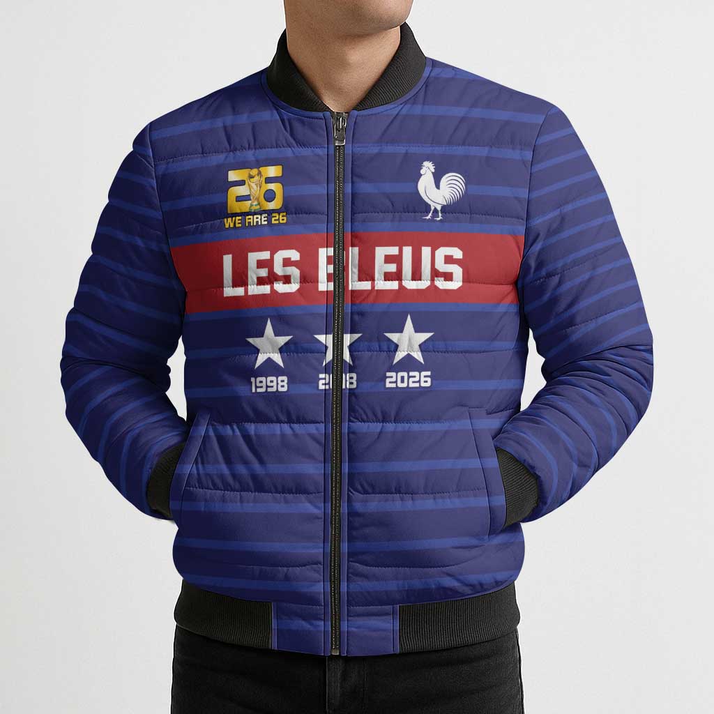 Custom France WC26 Future Champions Bomber Puffer Jacket Past Champions Future Legends - Wonder Print Shop