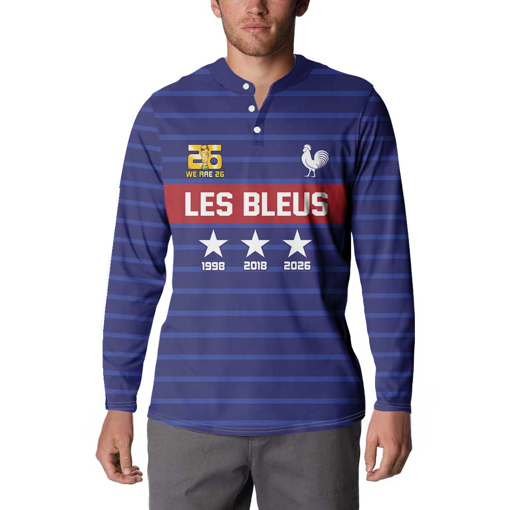 Custom France WC26 Future Champions Button Sweatshirt Past Champions Future Legends - Wonder Print Shop