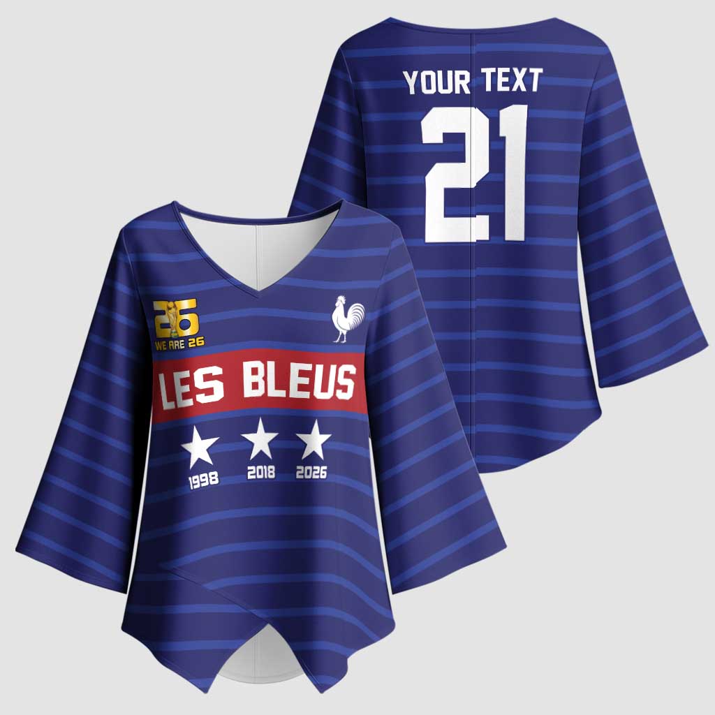 Custom France WC26 Future Champions Kimono Sleeve Blouse Past Champions Future Legends - Wonder Print Shop