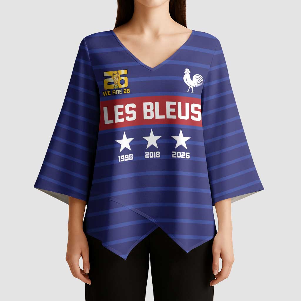 Custom France WC26 Future Champions Kimono Sleeve Blouse Past Champions Future Legends - Wonder Print Shop