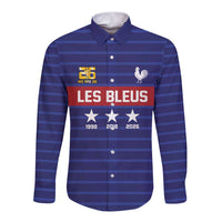 Custom France WC26 Future Champions Long Sleeve Button Shirt Past Champions Future Legends - Wonder Print Shop