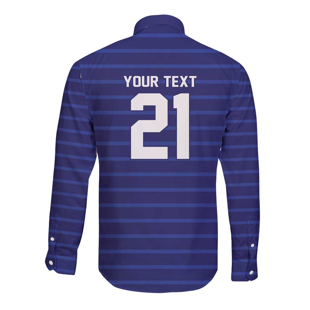 Custom France WC26 Future Champions Long Sleeve Button Shirt Past Champions Future Legends - Wonder Print Shop