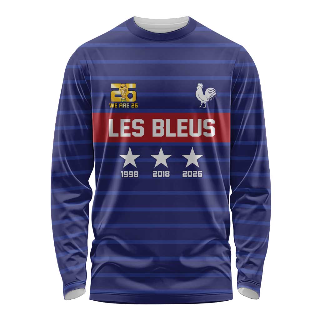 Custom France WC26 Future Champions Long Sleeve Shirt Past Champions Future Legends - Wonder Print Shop