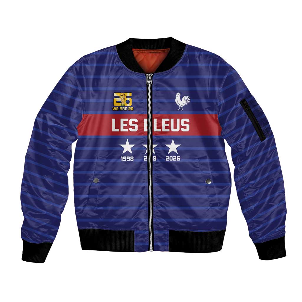 Custom France WC26 Future Champions Sleeve Zip Bomber Jacket Past Champions Future Legends - Wonder Print Shop