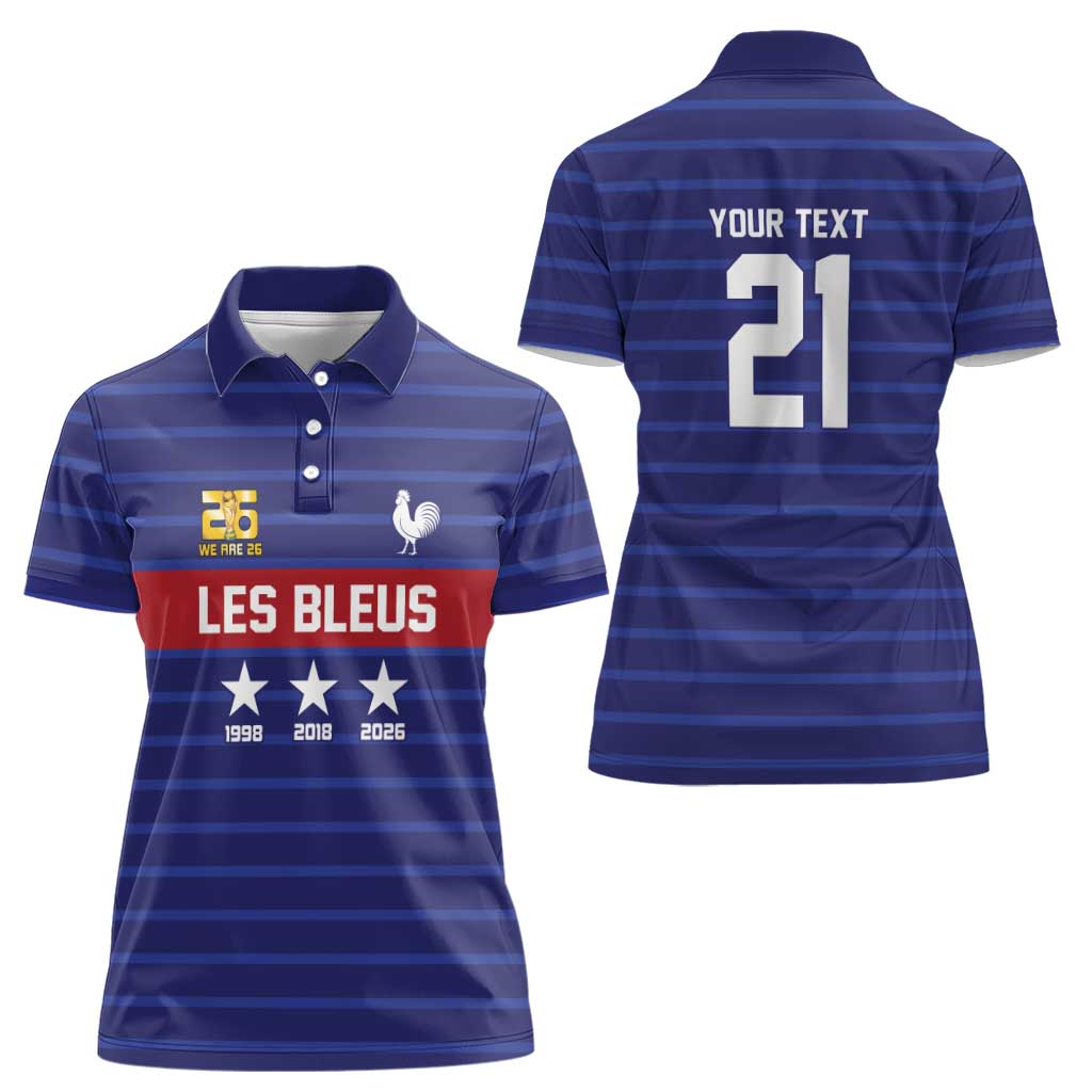 Custom France WC26 Future Champions Women Polo Shirt Past Champions Future Legends - Wonder Print Shop