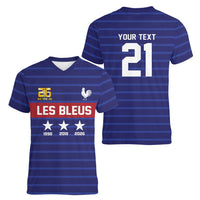 Custom France WC26 Future Champions Women V-Neck T-Shirt Past Champions Future Legends - Wonder Print Shop