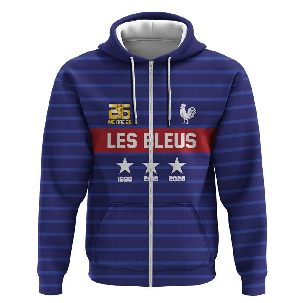 Custom France WC26 Future Champions Zip Hoodie Past Champions Future Legends - Wonder Print Shop