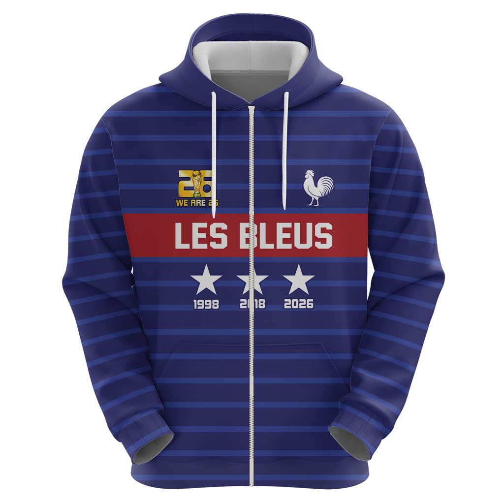 Custom France WC26 Future Champions Zip Hoodie Past Champions Future Legends - Wonder Print Shop