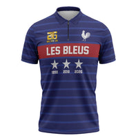 Custom France WC26 Future Champions Zipper Polo Shirt Past Champions Future Legends - Wonder Print Shop