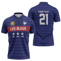 Custom France WC26 Future Champions Zipper Polo Shirt Past Champions Future Legends - Wonder Print Shop